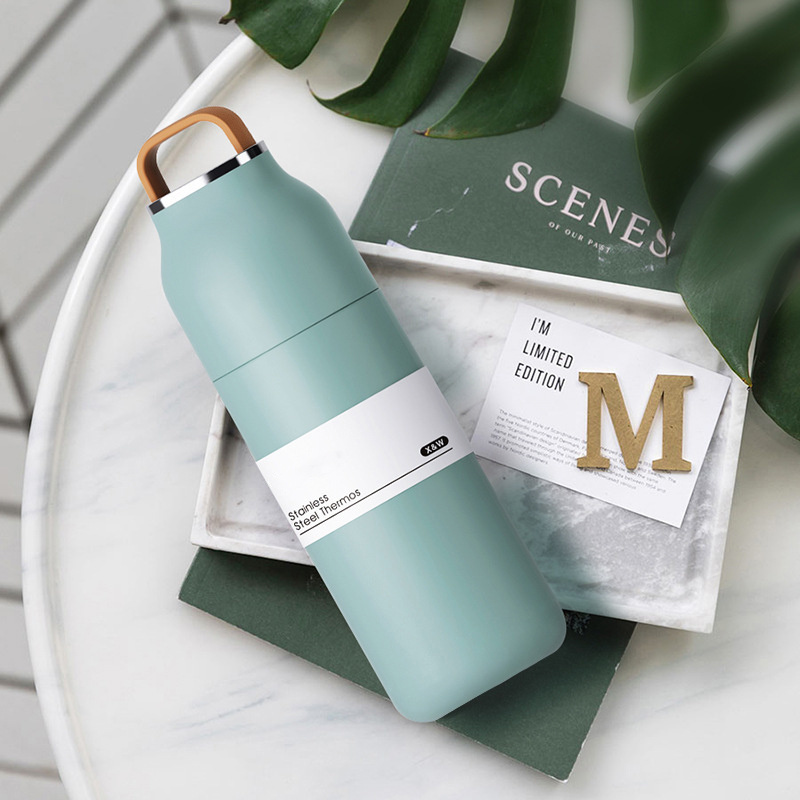 Portable straight-bodied insulated cup
