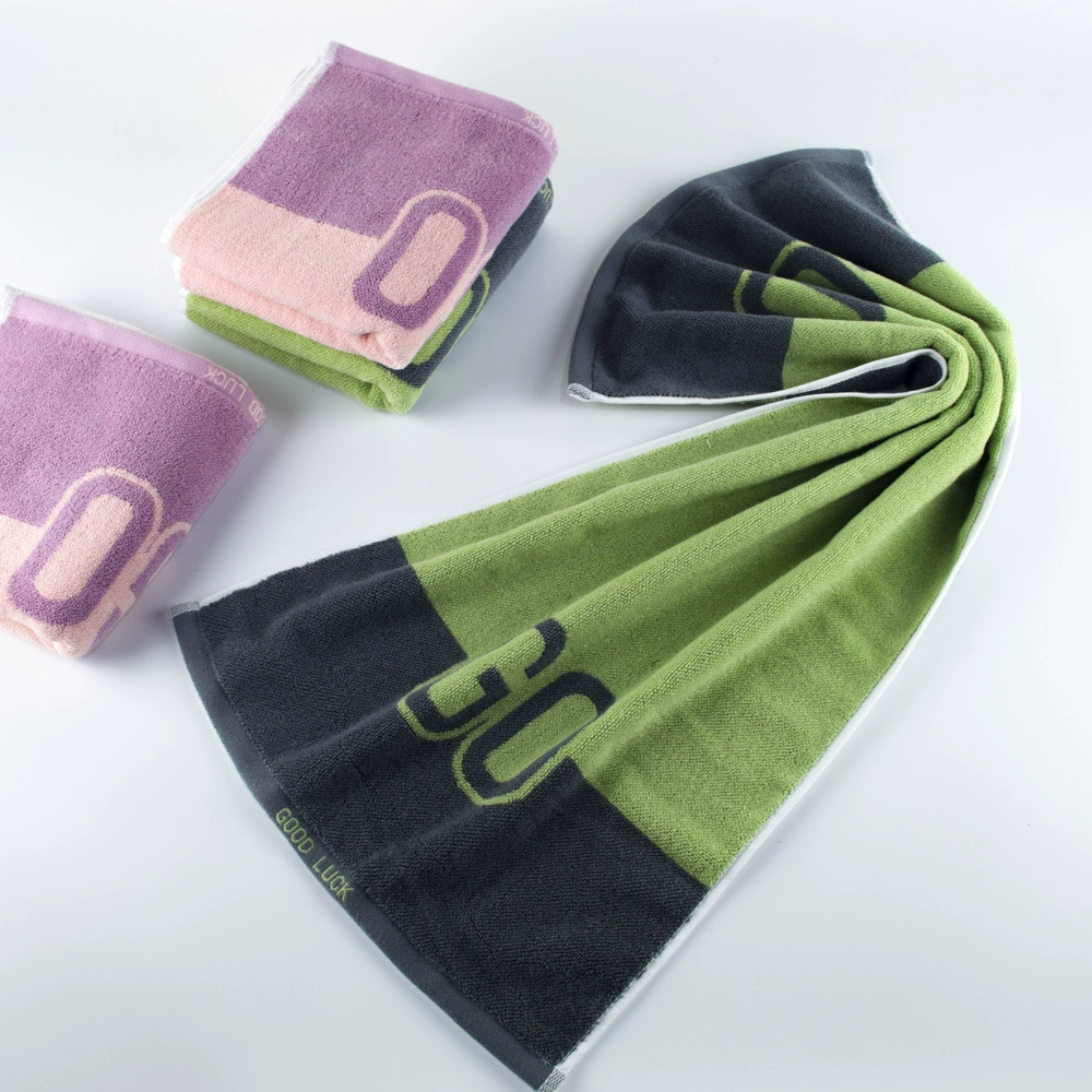 Color-blocked pure cotton towel