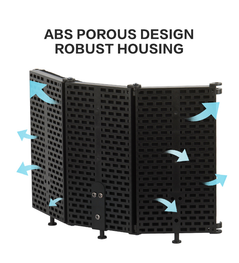A31P Professional Microphone Noise Reduction Soundproof Screen Plastic Microphone Three-door Soundproof Cover