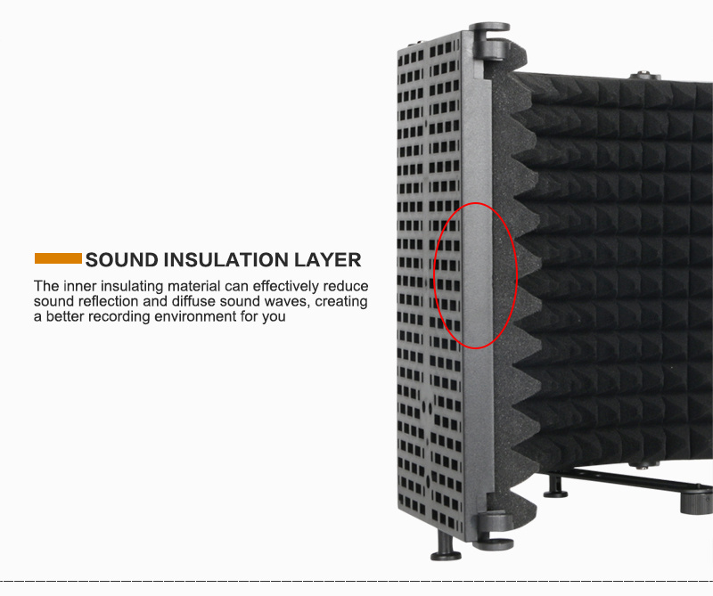 High Quality Five Doors Plastic Recording Studio Microphone Plastic Sound Enclosure