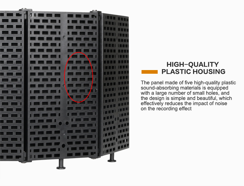 High Quality Five Doors Plastic Recording Studio Microphone Plastic Sound Enclosure