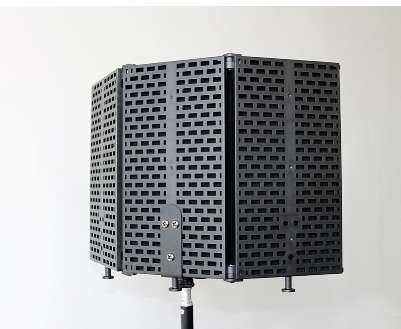 A31P Professional Microphone Noise Reduction Soundproof Screen Plastic Microphone Three-door Soundproof Cover