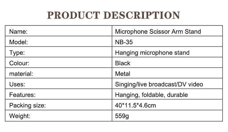 A33 Factory Wholesale Professional Desktop Microphone Stand