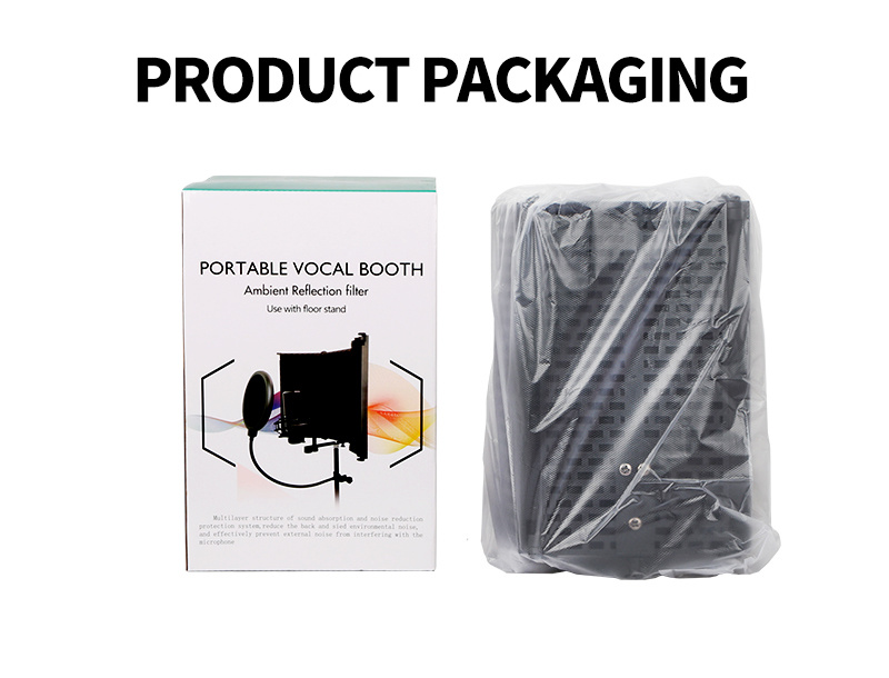 A31P Professional Microphone Noise Reduction Soundproof Screen Plastic Microphone Three-door Soundproof Cover