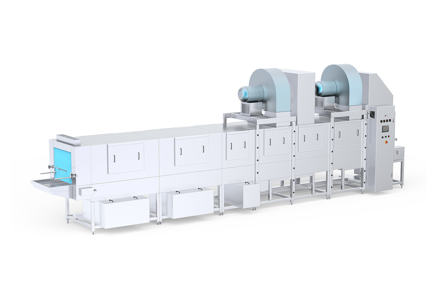 Turnover box washing and drying all-in-one equipment