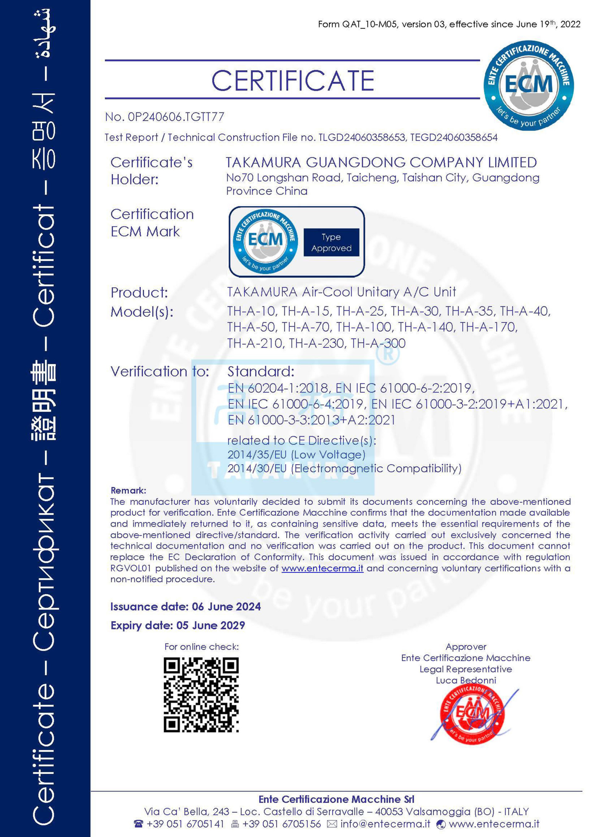 TH-A系列 CE证书-新