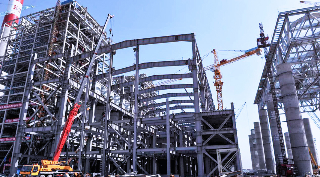 Huayun New Material 5*330MW Self-provided cogeneration unit project Steel structure project of main workshop