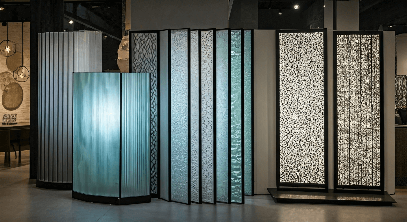 decorative glass panels in modern room