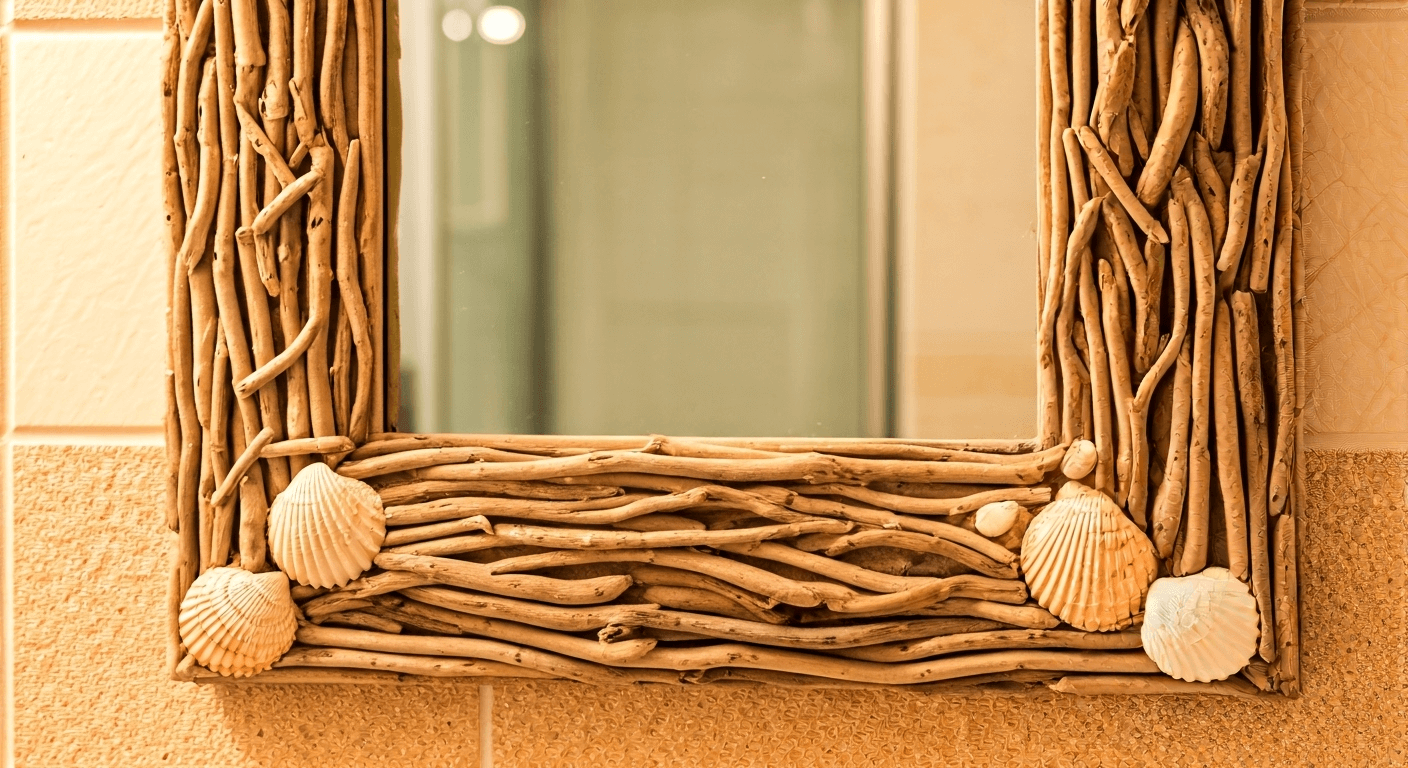 beach retreat mirror close-up