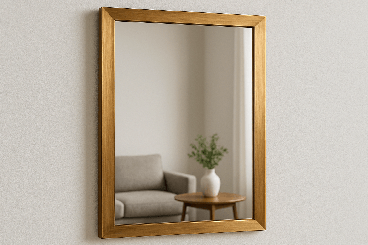 champagne bronze mirror in hallway
