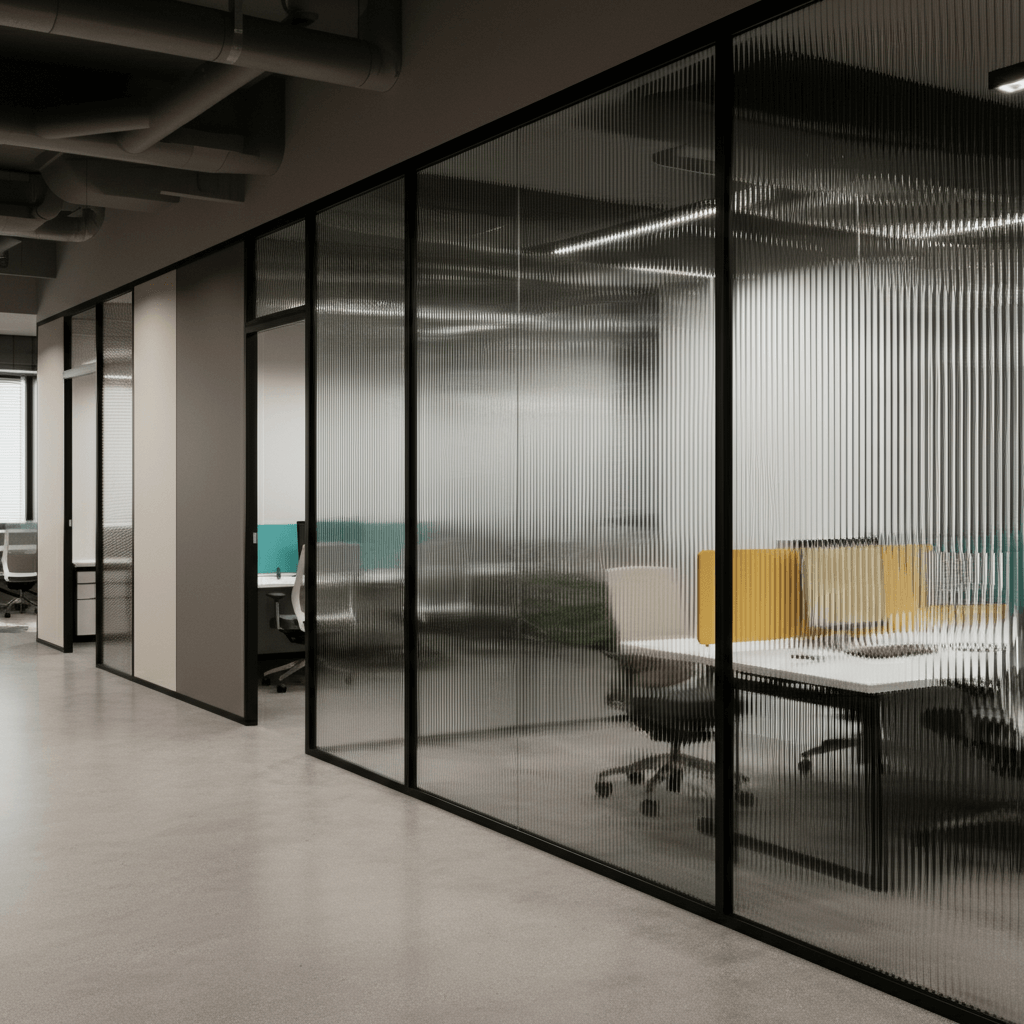 patterned glass partitions office