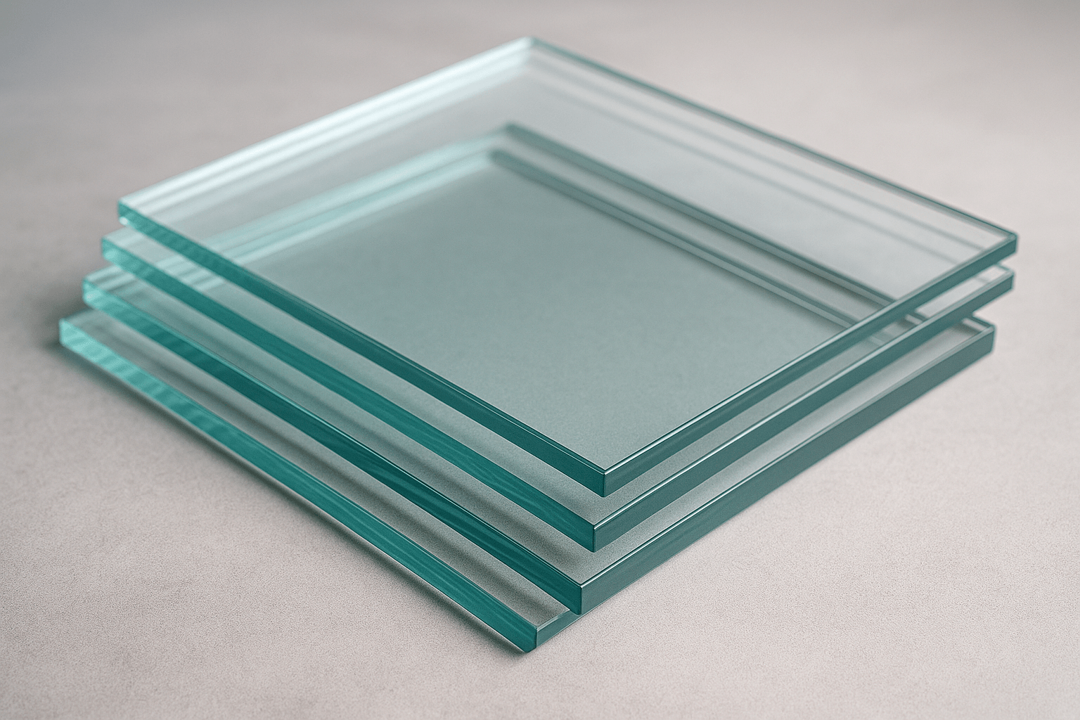 Stacked glass sheets of different thickness