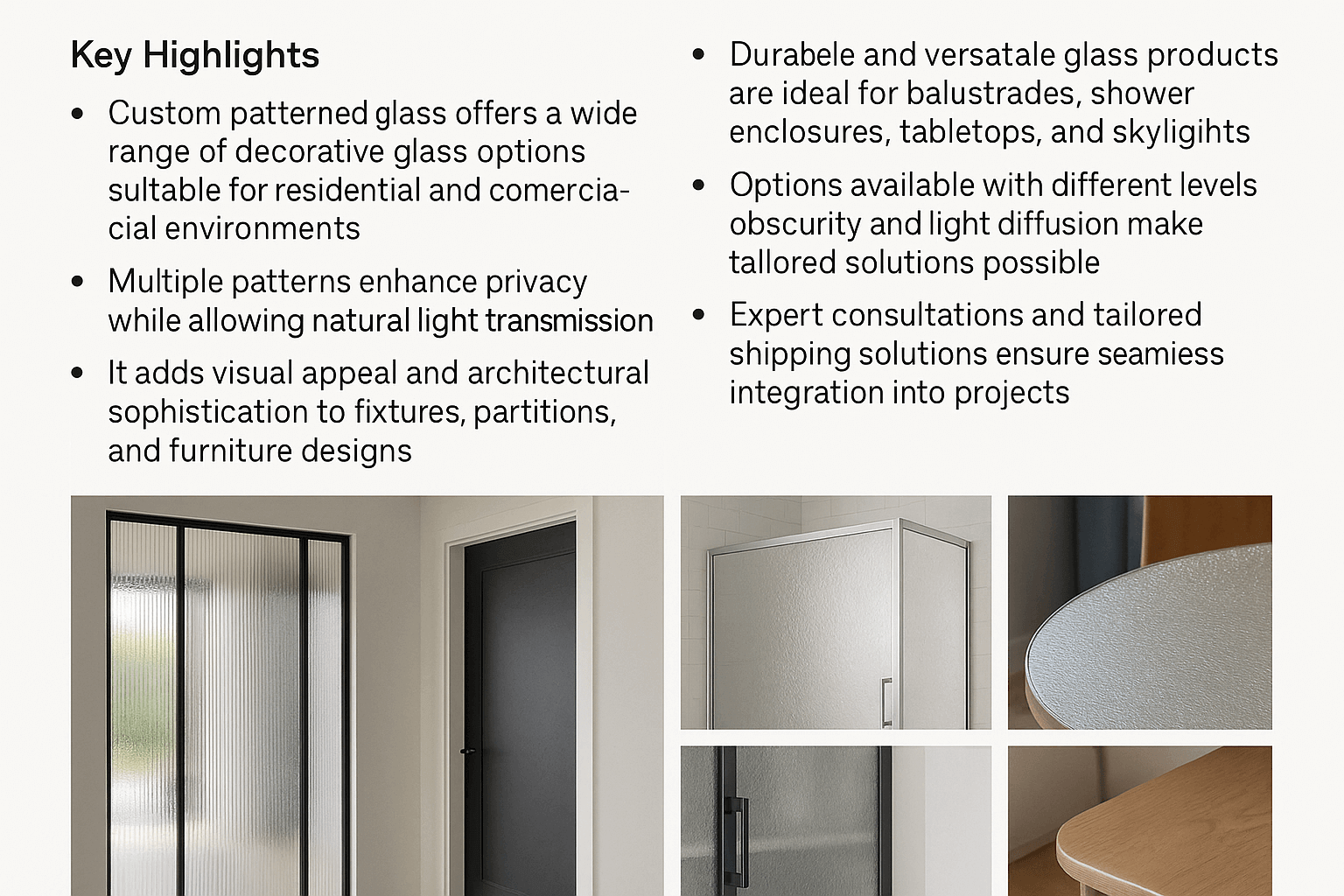 Patterned glass in office interior
