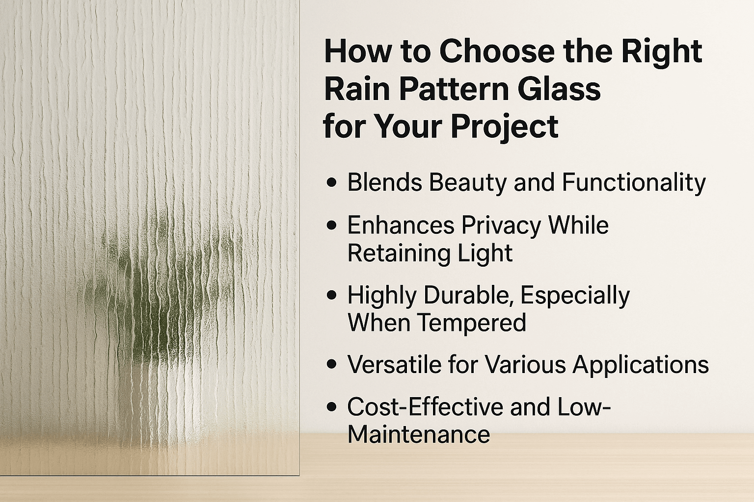 Rain pattern glass windows in living room