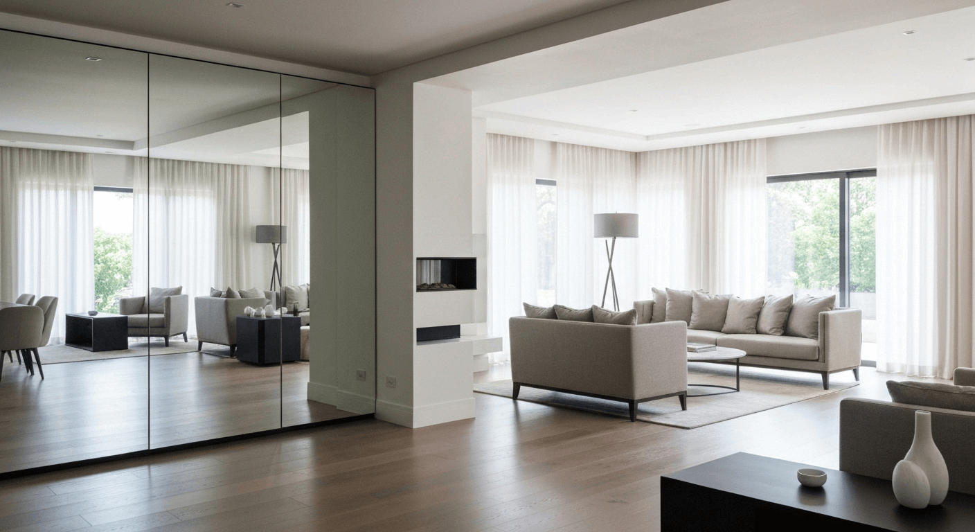 Custom mirror in living room