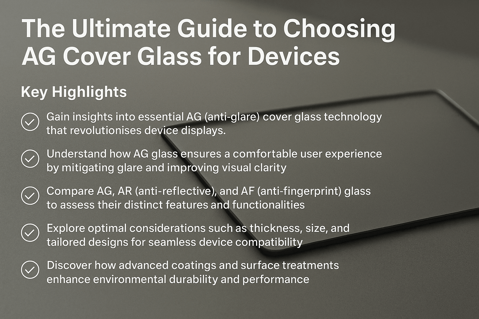 Device with anti-glare cover glass