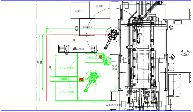Schematic diagram of the installation of the deburring equipment of the die-casting machine (the picture is for reference only)