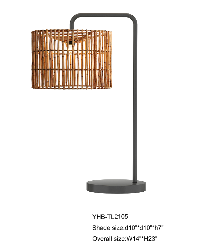 XX style natural rattan table lamp