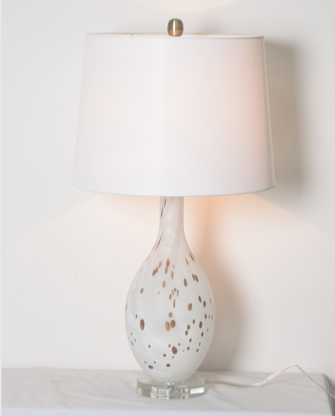 White glass table lamp