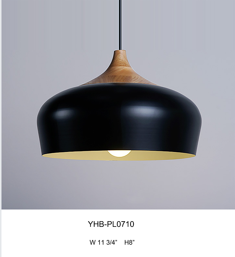 Simple wrought iron single pendant lamp