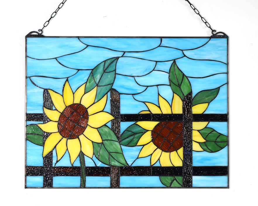 Sunflower Tiffany stained glass screen