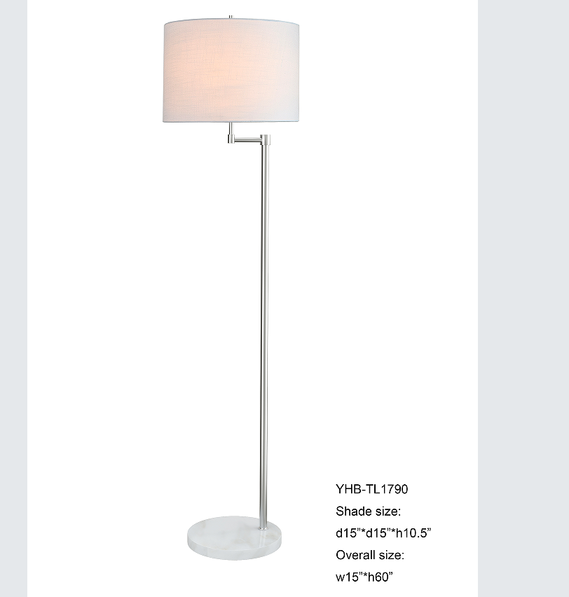 Modern minimalist metal and fabric floor lamp