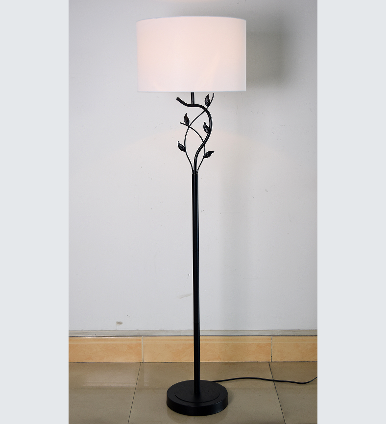 Modern minimalist metal and fabric floor lamp