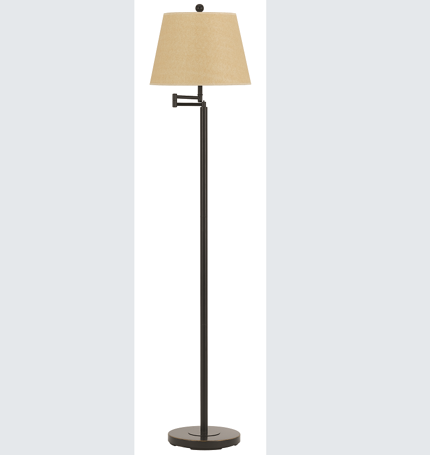 Modern minimalist metal and fabric floor lamp