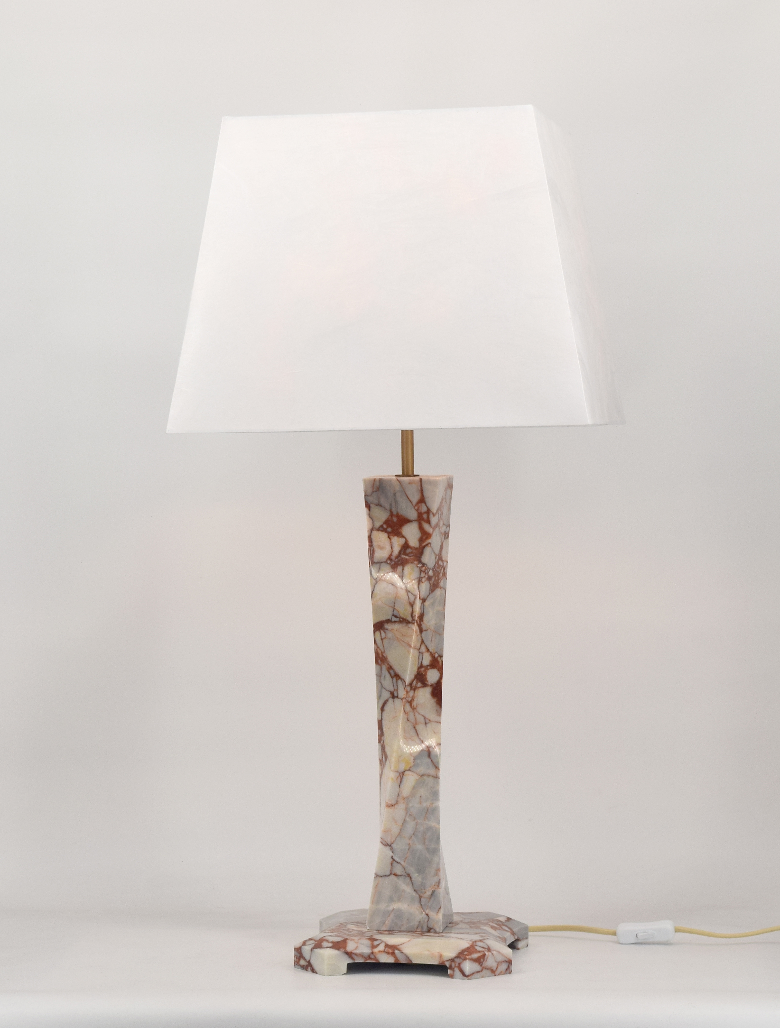 Natural Bulgari red marble table lamp