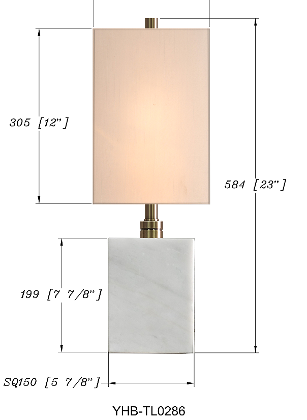 Natural marble table lamp