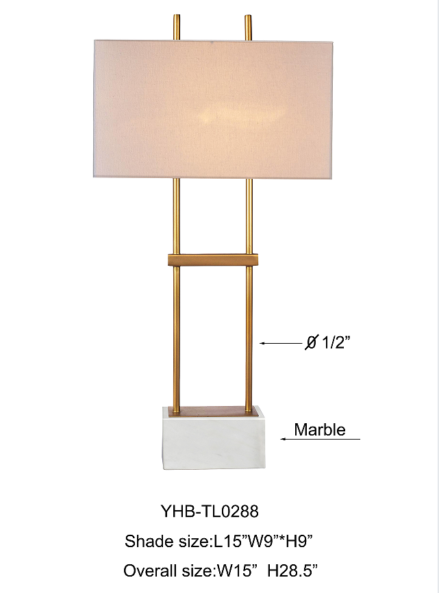 Natural marble table lamp