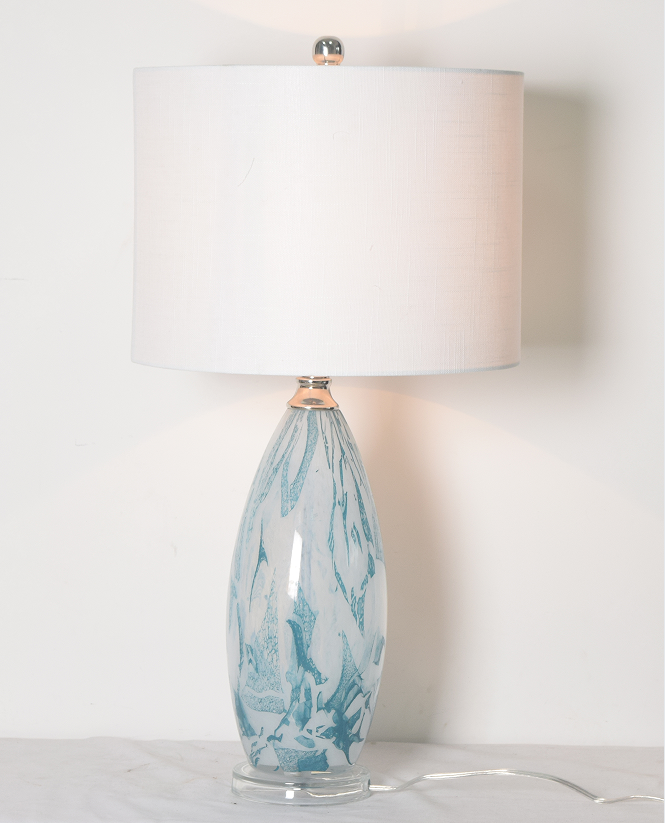 Colorful glazed glass table lamp