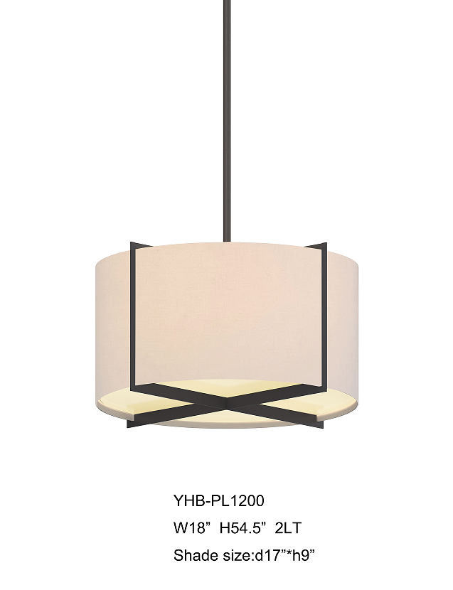 Simple cloth shade pendant lamp