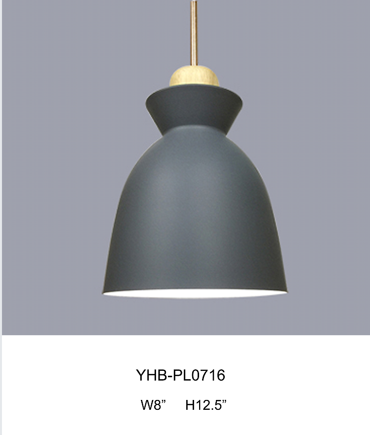 Simple wrought iron single pendant lamp