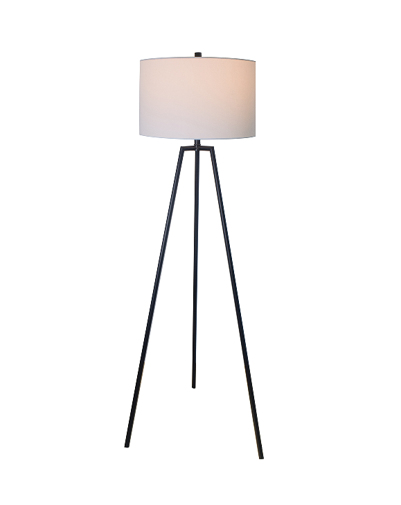 Modern minimalist metal and fabric floor lamp