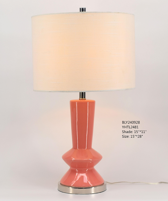 Modern red ceramic table lamp