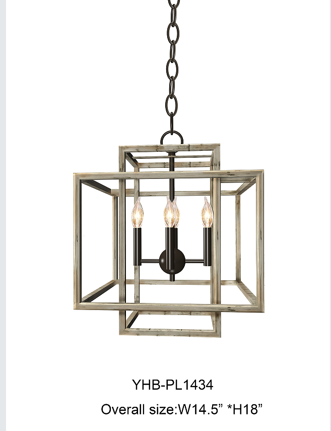Industrial-style wrought iron pendant lamp