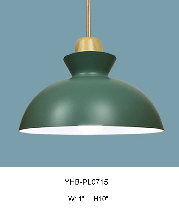 Simple wrought iron single pendant lamp