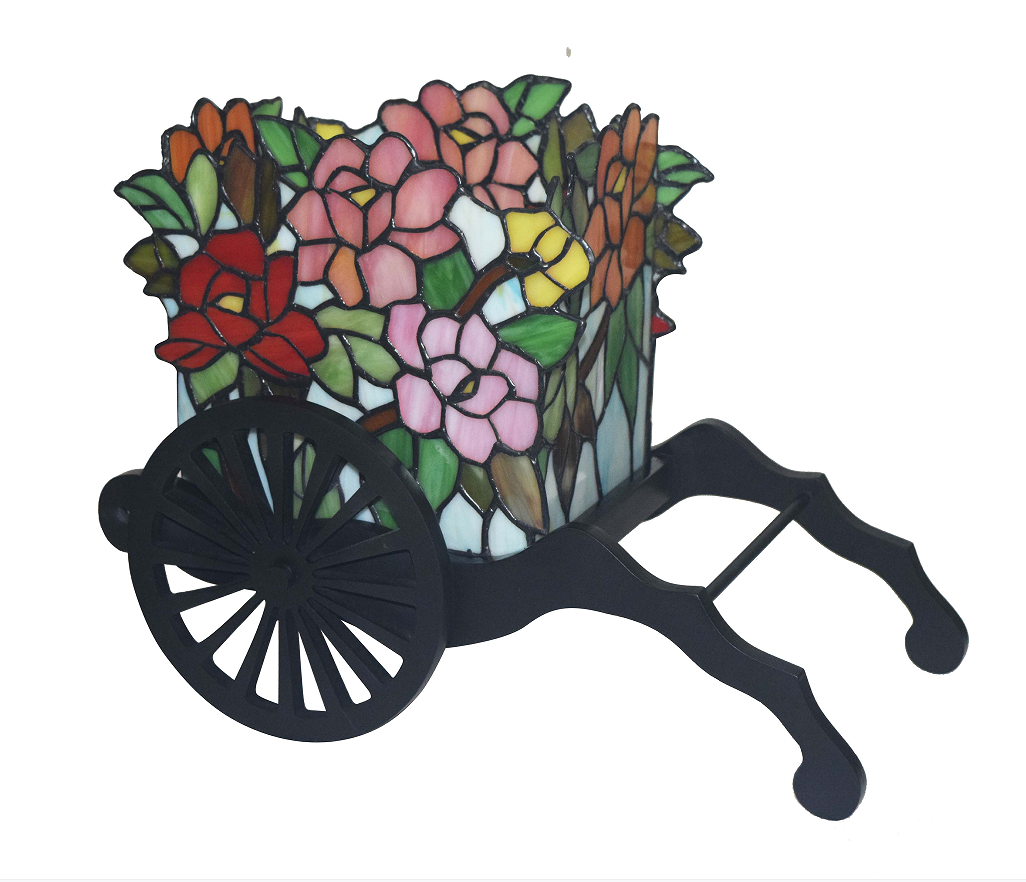 Flower cart Tiffany decorative table lamp