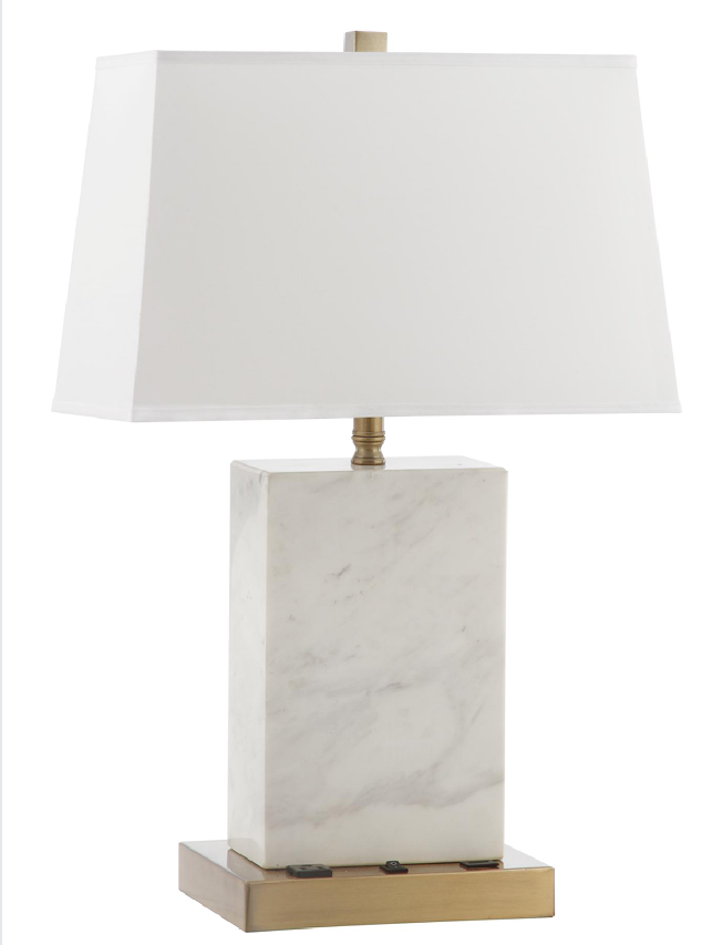 Natural marble table lamp