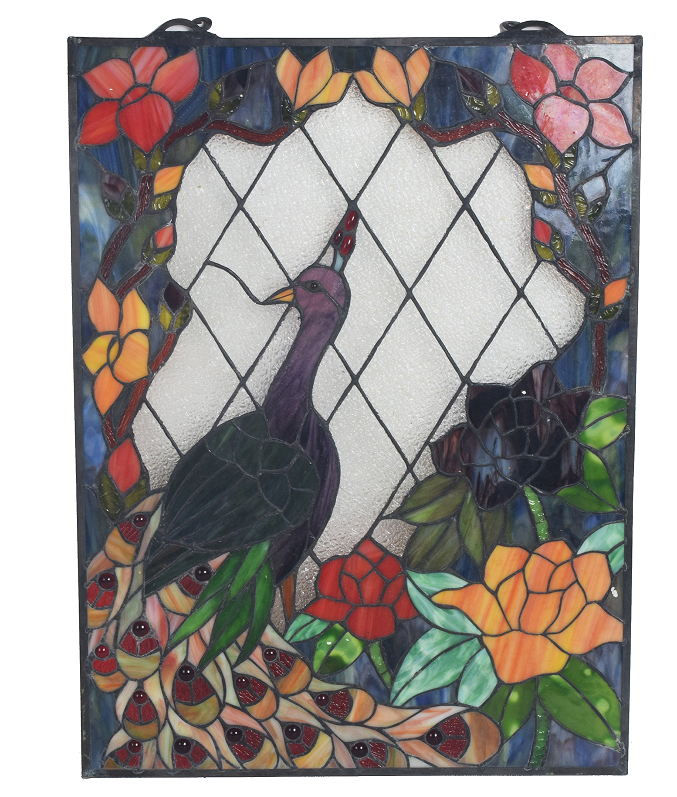 Peacock Tiffany Stained Glass Screen