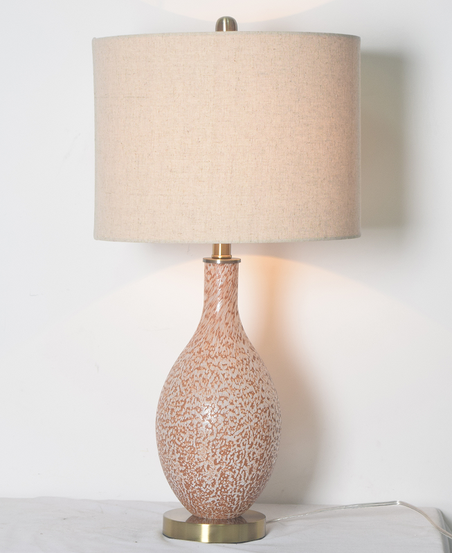 Pink glass table lamp