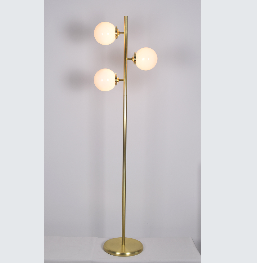 Modern minimalist metal and glass floor lamp