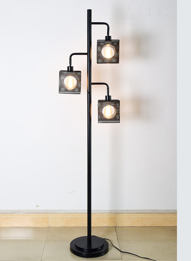 Modern industrial metal floor lamp