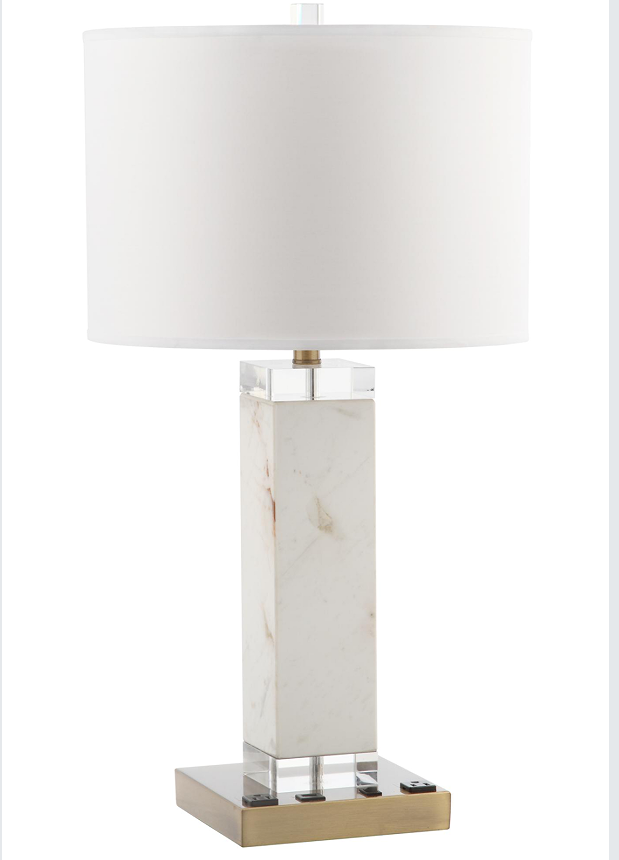 Natural marble table lamp