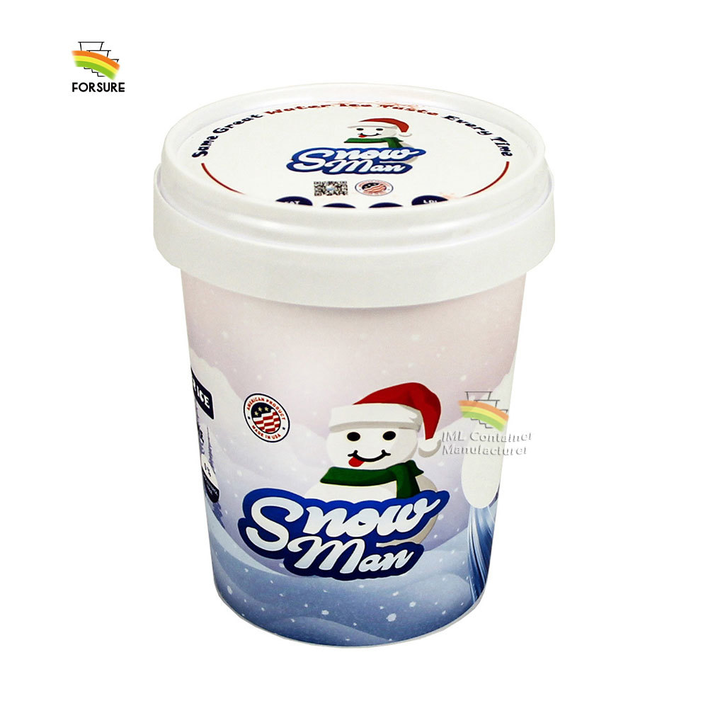 Recipiente de helado IML de 530 ml antimanipulación, recipiente para queso y mermelada
