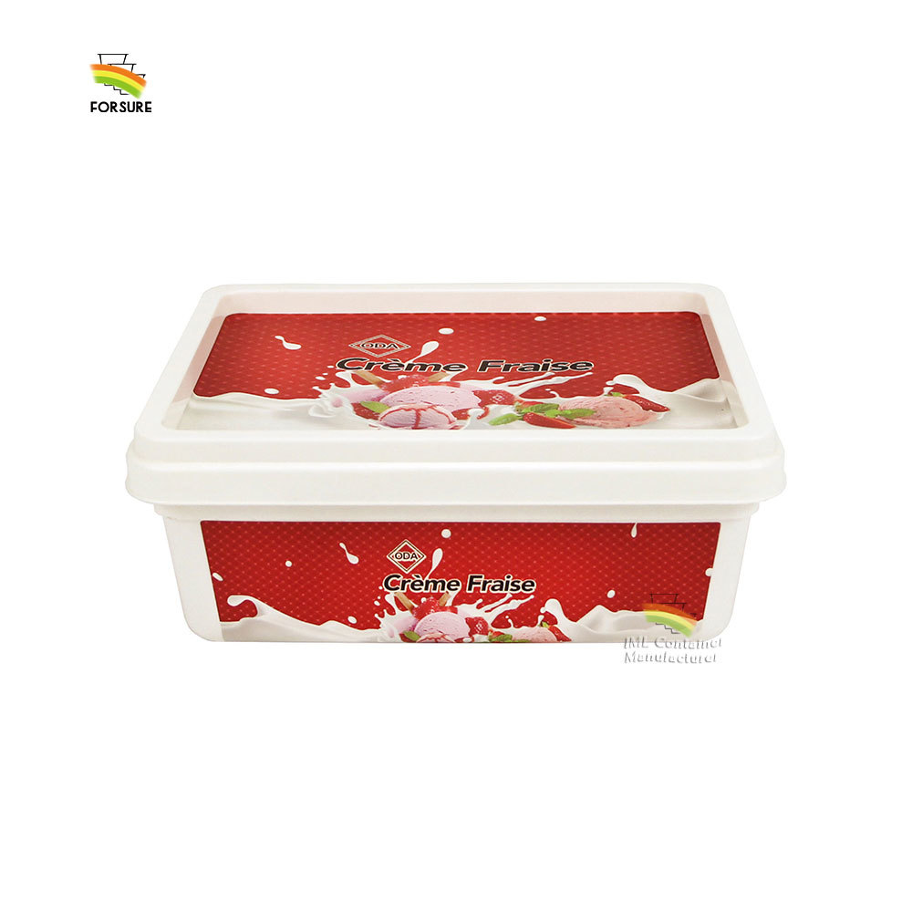 Factory direct sales IML plastic square box ice cream butter yogurt box