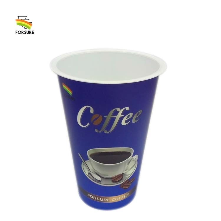 Cawan Kopi Plastik IML 350ML dengan Logo Peribadi, Cawan Milkshake dengan Meterai Keselamatan