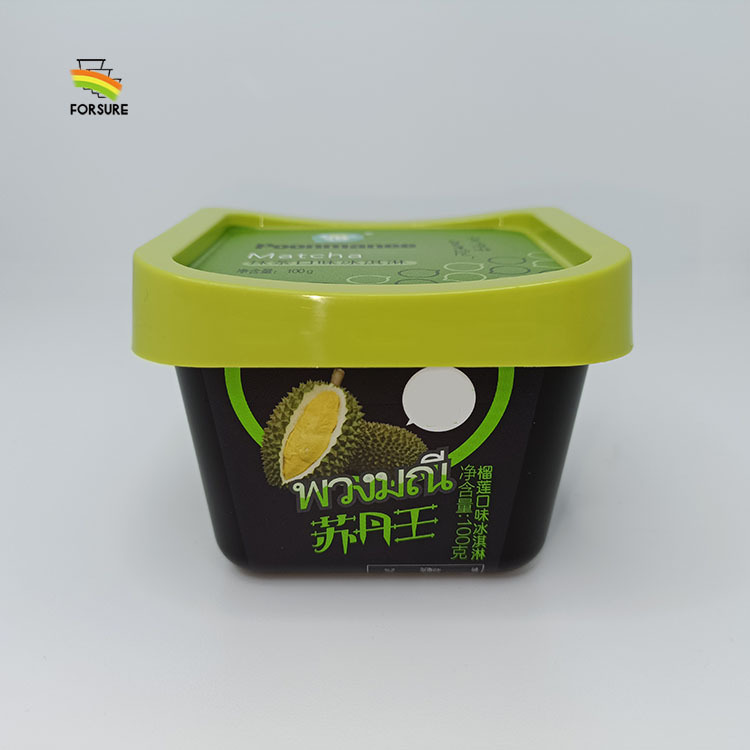 Bekas yogurt plastik 150 ml, bekas yogurt PP, cawan plastik yang disesuaikan untuk parfait, cawan IML dengan penutup.