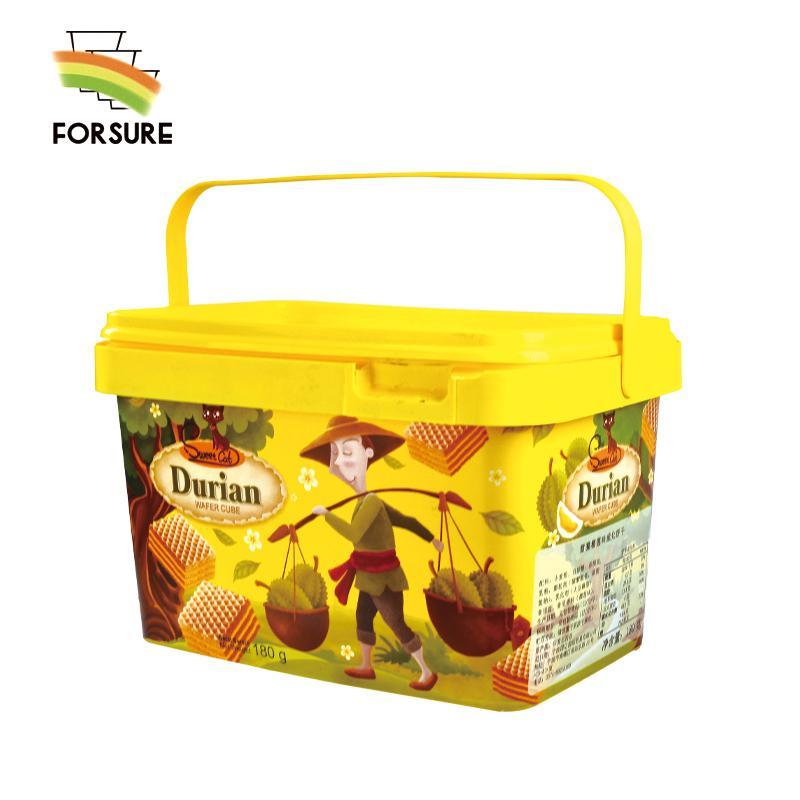 Kotak Penyimpanan Makanan Plastik 1.5L dengan Penutup dan Pemegang untuk Pembungkusan Biskut dan Kontena Plastik untuk Ais Krim